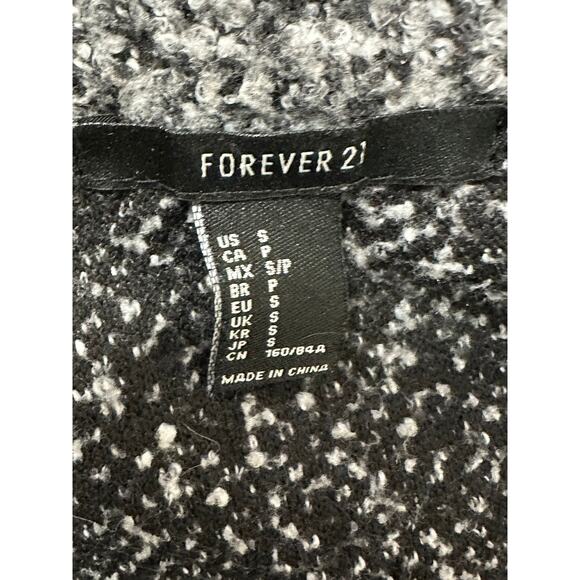 Forever 21 marbled black open front long sleeves coat size Small - Picture 3 of 9